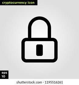 Cryptocurrency icon lock set line version. Modern computer network technology sign and symbol. 
