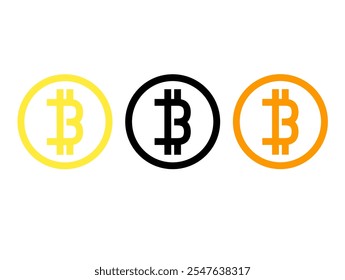 Icono de criptomoneda. Logotipo de criptomoneda. Criptomoneda: Bitcoin. Ilustración vectorial. 