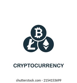 Icono de criptodivisa. Icono monocromo sencillo de Criptodivisa para plantillas, diseño web e infografías