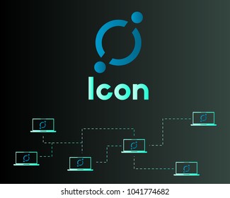 Cryptocurrency icon networking background collection