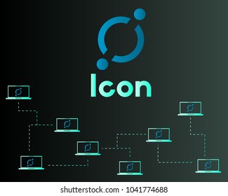 Cryptocurrency icon networking background collection