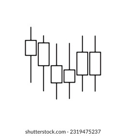 Cryptocurrency icon outline and linear vector. candlestick chart vector line icon, sign, illustration on background, Candlestick icon, Chart Finance,  Vector Illustration
