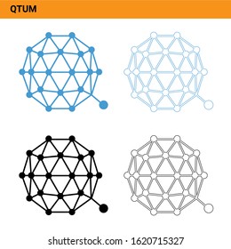 The cryptocurrency icon Qtum coin  illustration