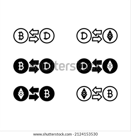 Cryptocurrency icon set, eps 10