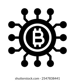 Icono de criptomoneda con glifo de estilo