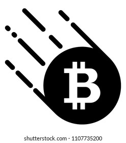 
A cryptocurrency icon symbolizing the invention of bitcoin by showing coin ablaze.
