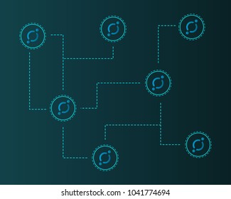 Cryptocurrency icon technology background collection