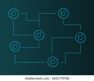 Cryptocurrency icon technology background collection