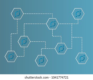 Cryptocurrency icon technology background collection