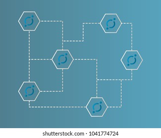 Cryptocurrency icon technology background collection
