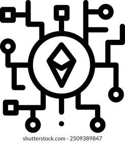 Icono de criptomoneda. Diseño De Estilo Lineal Delgado Aislado Sobre Fondo Blanco