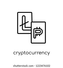 cryptocurrency icon. Trendy modern flat linear vector cryptocurrency icon on white background from thin line Cryptocurrency economy and finance collection, outline vector illustration