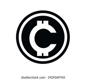 Cryptocurrency icon vector flat style