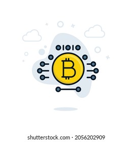 ilustración .vector de icono criptodivisa. concepto de icono de color de criptodivisa