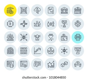 Cryptocurrency icons collection. Premium quality thin line icons set of blockchain technology, bitcoin, altcoins, mining, finance, digital money market, cryptocoin wallet, stock exchange.