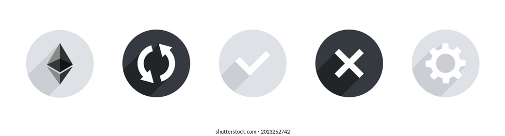 Cryptocurrency Icons. Functional icons Ethereum. Business and finance editable icons. Vector illustration