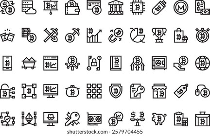 Cryptocurrency icons High-Quality Vector Icons Collection with Editable Stroke. Ideal for Professional and Creative Projects