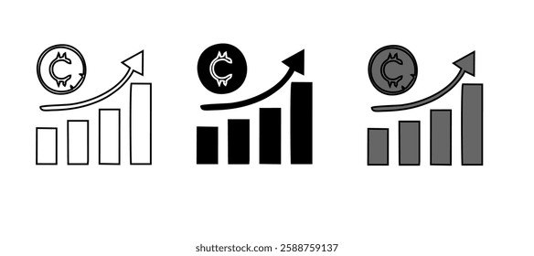 Cryptocurrency icons. Large set of cryptocurrency trendy minimal icons. Bitcoin, Ethereum, Blockchain, Wallet, Mining icon. Design signs for web page, mobile app, packaging design. Vector illustration