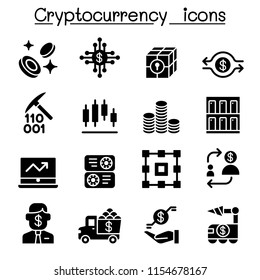 Cryptocurrency icons set 