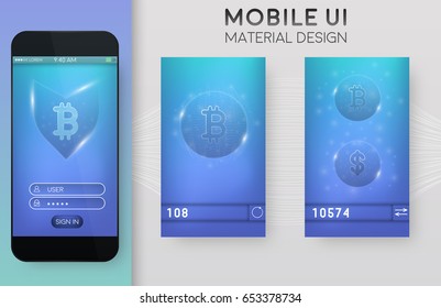 Cryptocurrency. Internet Banking. UI Design. App interface. 