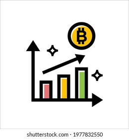 cryptocurrency investment chart icon vector