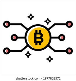 cryptocurrency investment chart icon vector