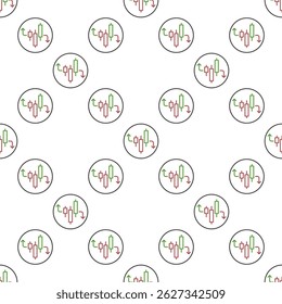 Cryptocurrency Investment and Trading vector concept thin line round seamless pattern