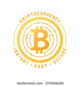Cryptocurrency Label, Cryptocurrency Digital Currency, Instant Cash, Digital Wallet, New Digital Currency, Online Transaction Vector Illustration Background