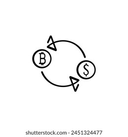 Cryptocurrency Line Style Icon Design