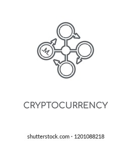 Cryptocurrency linear icon. Cryptocurrency concept stroke symbol design. Thin graphic elements vector illustration, outline pattern on a white background, eps 10.