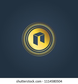 Cryptocurrency logo concept. Gold coin concept. Vector. NEO logo.