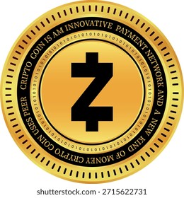 Desenhos do logotipo da criptomoeda no fundo transparente. zcash-zec logotipo da moeda. Ilustrações em 3D.