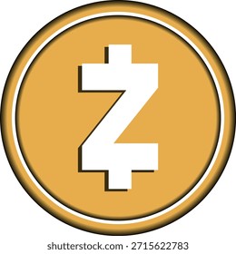 Dibujos del logotipo de la criptomoneda sobre fondo transparente. logo de la moneda zcash-zec. Ilustraciones 3D.