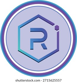 Dibujos del logotipo de la criptomoneda sobre fondo transparente. logotipo de la moneda del raydium-ray. Ilustraciones 3D.