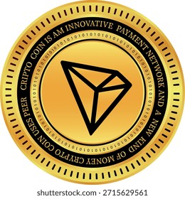 Dibujos del logotipo de la criptomoneda sobre fondo transparente. logotipo de la moneda de tron-trx. Ilustraciones 3D.