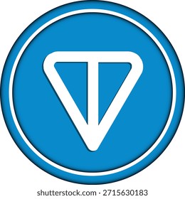 Dibujos del logotipo de la criptomoneda sobre fondo transparente. logotipo de la moneda de toncoin-ton. Ilustraciones 3D.