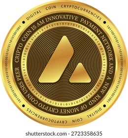 Cryptocurrency logo drawings on transparent background. avalanche-avax coin logo. 3D illustrations.