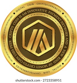 Cryptocurrency logo drawings on transparent background. arbitrum-arb coin logo. 3D illustrations.