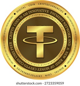 Desenhos do logotipo da criptomoeda no fundo transparente. tether-usdt logotipo da moeda. Ilustrações em 3D.