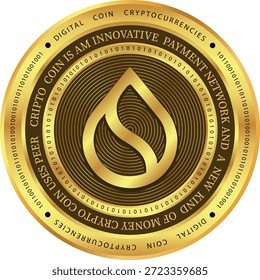Desenhos do logotipo da criptomoeda no fundo transparente. logotipo da moeda sui. Ilustrações em 3D.