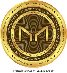 Desenhos do logotipo da criptomoeda no fundo transparente. logotipo da moeda do fabricante-mkr. Ilustrações em 3D.