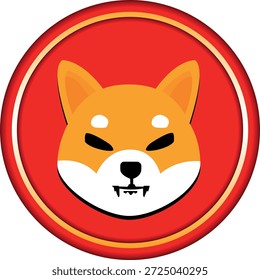Cryptocurrency logo drawings on transparent background. shiba inu-shib coin logo. 3D illustrations.
