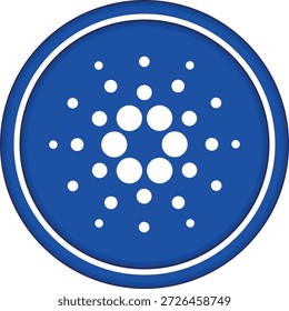 Cryptocurrency logo drawings on transparent background. cardano-ada coin logo. 3D illustrations.