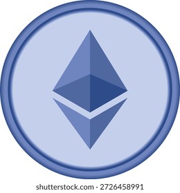 Cryptocurrency logo drawings on transparent background. ethereum-eth coin logo. 3D illustrations.