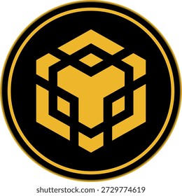 Dibujos del logotipo de la criptomoneda sobre fondo transparente. Logo binance coin-bnbcoin. Ilustraciones 3D.