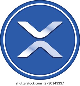 Cryptocurrency logo drawings on transparent background. ripple-xrp coin logo. 3D illustrations.