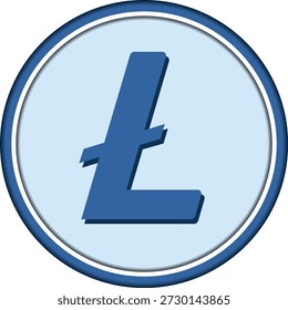 Cryptocurrency logo drawings on transparent background. litecoin-ltc coin logo. 3D illustrations.