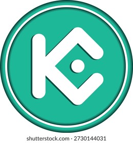 Desenhos de logotipo de criptomoeda em fundo transparente. logotipo de moeda kucoin token-kcs. Ilustrações 3D.