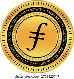 Cryptocurrency logo drawings on transparent background. filecoin-fil coin logo. 3D illustrations.