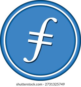 Cryptocurrency logo drawings on transparent background. filecoin-fil coin logo. 3D illustrations.